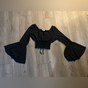 Black bellsleeve top